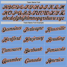 Load image into Gallery viewer, Custom Stitched Light Blue Black-Orange Sports Pullover Sweatshirt Hoodie