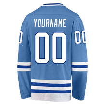 Load image into Gallery viewer, Custom Light Blue White-Royal Hockey Jersey