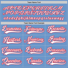 Load image into Gallery viewer, Custom Light Blue White-Red Hockey Jersey