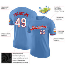Load image into Gallery viewer, Custom Light Blue White-Red Performance T-Shirt
