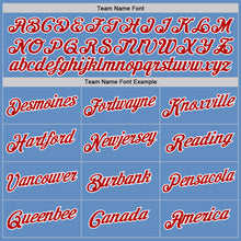 Load image into Gallery viewer, Custom Light Blue White-Red Performance T-Shirt