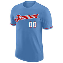 Load image into Gallery viewer, Custom Light Blue White-Red Performance T-Shirt