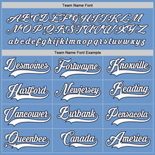 Load image into Gallery viewer, Custom Light Blue White-Navy Hockey Jersey