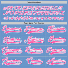 Load image into Gallery viewer, Custom Light Blue Pink-White Hockey Jersey