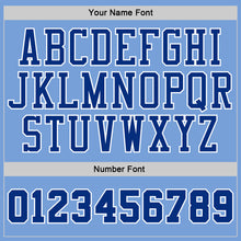 Load image into Gallery viewer, Custom Stitched Light Blue White Pinstripe Royal-White Sports Pullover Sweatshirt Hoodie