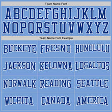 Load image into Gallery viewer, Custom Stitched Light Blue White Pinstripe Royal-White Sports Pullover Sweatshirt Hoodie