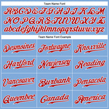 Load image into Gallery viewer, Custom Light Blue Red-White Authentic Baseball Jersey