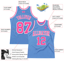 Load image into Gallery viewer, Custom Light Blue Pink-White Authentic Throwback Basketball Jersey