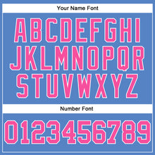 Load image into Gallery viewer, Custom Light Blue Pink-White Authentic Throwback Basketball Jersey