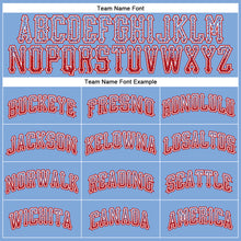 Load image into Gallery viewer, Custom Light Blue Red-White Authentic Drift Fashion Baseball Jersey