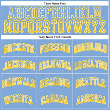 Load image into Gallery viewer, Custom Light Blue Gold-White Authentic Drift Fashion Baseball Jersey