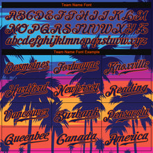 Load image into Gallery viewer, Custom Royal Navy-Orange 3D Pattern Design Palm Trees Authentic Baseball Jersey
