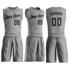 Load image into Gallery viewer, Custom Gray Black Round Neck Suit Basketball Jersey - Fcustom