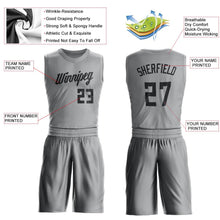 Load image into Gallery viewer, Custom Gray Black Round Neck Suit Basketball Jersey - Fcustom