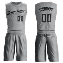 Load image into Gallery viewer, Custom Gray Black Round Neck Suit Basketball Jersey - Fcustom