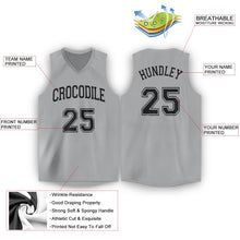 Load image into Gallery viewer, Custom Gray Black V-Neck Basketball Jersey - Fcustom