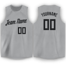Load image into Gallery viewer, Custom Gray Black Round Neck Basketball Jersey - Fcustom
