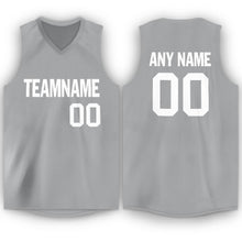 Load image into Gallery viewer, Custom Gray White V-Neck Basketball Jersey - Fcustom