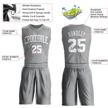 Load image into Gallery viewer, Custom Gray White Round Neck Suit Basketball Jersey - Fcustom