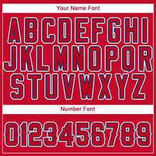 Load image into Gallery viewer, Custom Red Navy-Gray Baseball Jersey