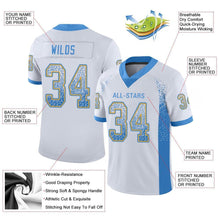Load image into Gallery viewer, Custom White Powder Blue-Gold Drift Fashion Football Jersey
