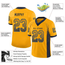 Load image into Gallery viewer, Custom Gold Navy-Powder Blue Drift Fashion Football Jersey