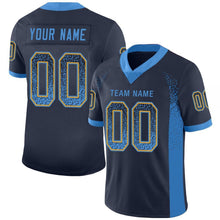 Load image into Gallery viewer, Custom Navy Powder Blue-Gold Drift Fashion Football Jersey