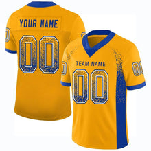 Load image into Gallery viewer, Custom Gold Royal-White Drift Fashion Football Jersey