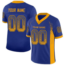 Load image into Gallery viewer, Custom Royal Gold-Navy Drift Fashion Football Jersey