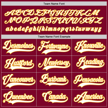 Load image into Gallery viewer, Custom Maroon White-Gold Hockey Jersey
