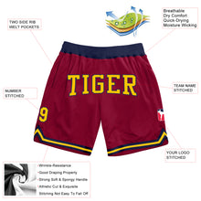 Load image into Gallery viewer, Custom Maroon Gold-Navy Authentic Throwback Basketball Shorts