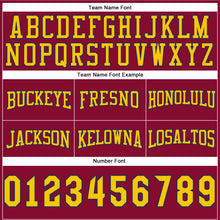 Load image into Gallery viewer, Custom Maroon Gold-Navy Authentic Throwback Basketball Shorts