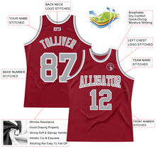 Load image into Gallery viewer, Custom Maroon Gray-White Authentic Throwback Basketball Jersey