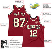 Load image into Gallery viewer, Custom Maroon Cream-Black Authentic Throwback Basketball Jersey