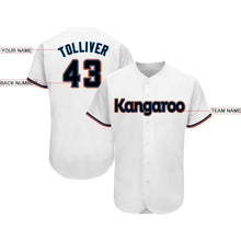 Load image into Gallery viewer, Custom White Black-Orange Baseball Jersey