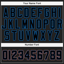 Load image into Gallery viewer, Custom Black Powder Blue-Orange Baseball Jersey