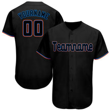 Load image into Gallery viewer, Custom Black Powder Blue-Orange Baseball Jersey