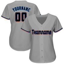 Load image into Gallery viewer, Custom Gray Black-Orange Baseball Jersey