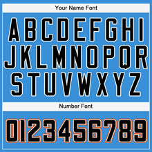 Load image into Gallery viewer, Custom Powder Blue Black-Orange Baseball Jersey