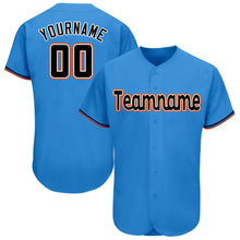 Load image into Gallery viewer, Custom Powder Blue Black-Orange Baseball Jersey