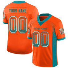Load image into Gallery viewer, Custom Orange Aqua-White Drift Fashion Football Jersey