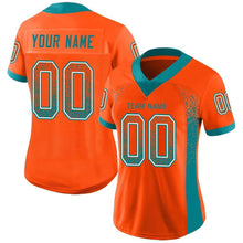 Load image into Gallery viewer, Custom Orange Aqua-White Drift Fashion Football Jersey