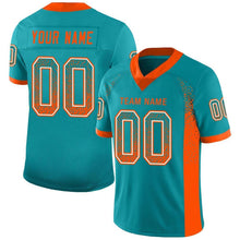 Load image into Gallery viewer, Custom Aqua Orange-White Drift Fashion Football Jersey