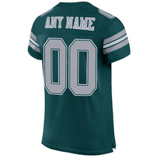Load image into Gallery viewer, Custom Midnight Green Light Gray-White Mesh Authentic Football Jersey