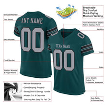 Load image into Gallery viewer, Custom Midnight Green Light Gray-Black Mesh Authentic Football Jersey