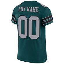Load image into Gallery viewer, Custom Midnight Green Light Gray-Black Mesh Authentic Football Jersey