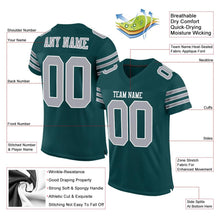 Load image into Gallery viewer, Custom Midnight Green Gray-White Mesh Authentic Football Jersey - Fcustom