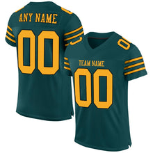 Load image into Gallery viewer, Custom Midnight Green Gold-Black Mesh Authentic Football Jersey - Fcustom