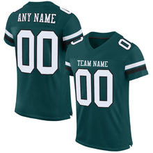 Load image into Gallery viewer, Custom Midnight Green White-Black Mesh Authentic Football Jersey