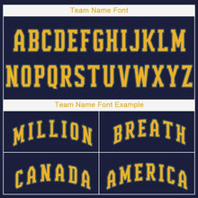 Load image into Gallery viewer, Custom Navy Gold Baseball Jersey